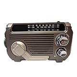 Crankradio, Handkurbelradio - Tragbarer Solar Akku Handkurbel Radiotaschenlampe - Survival Gadget 3-Wege-Aufladung Kabellos AM/FM/SW-Radio Taschenlampe für Reisen