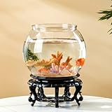 CiCixixi Aquarien Fischschalen, Kugelaquarium Bruchsicherer Kunststoff Fischschale Kleines Rundes Fischaquarium 20CM,mit StänderBruchsicherer für Wohnzimmer, Wohnung, Büros