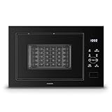 Klarstein Velaire Einbaumikrowelle 60 cm mit Grill – 25L, 850W Mikrowelle & 1200W Grill, 8 Programme, Touch, Edelstahl, Timer, Mikrowelle Einbaugerät, Schwarz