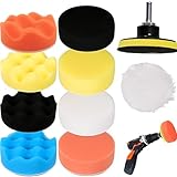 17 Stück Auto-Polierpads für Bohrer, Wachs-Polierpads, Auto-Schaum-Polierpads für Autopolierer, Schleifen, Wachsen, Bohrerbefestigung, Poliermaschinen, Akkuschrauber