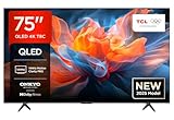 TCL 75T8C 75 Zoll QLED 4K HDR UHD Fernseher, Smart Google TV Dolby Vision & Atmos, 144Hz Motion Clarity Pro, FreeSync, Onkyo 2.1 Sound, Sprachsteuerung, Kompatibel mit Google Assistant