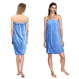 Bademantel Damen Saunakilt Saunatuch, Saunatuch Frauen Sauna Kilt mit Druckknöpfen und Gummizug, Großes Badetuch Handtuchkleid mit Druckknöpfen, Saunakilt Damen, für Sauna, Dusche, Strand, Schwimmbad