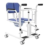 Tragbarer Transportrollstuhl, hydraulischer Patientenlift Transferstuhl für Senioren, 150 kg Tragkraft, mobiler Toilettenstuhl für zu Hause