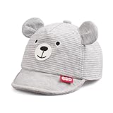 Pesaat Baby Jungen Baseball Cap 3-18Monate Grau, Anpassbare Schirmmütze mit UV-Schutz für Babys (Grau, 3-18Monate)