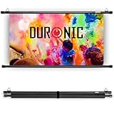 Duronic BPS70 16:9 Projektorleinwand, Beamerleinwand 70 Zoll, Heimkino mit 4K Full HD 3D, Rolloleinwand 1.0 Gain, Beamer Leinwand für Wandmontage, Filmnacht, Videoleinwand für Büro Schulen