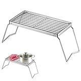 Klappbarer Grillrost 30 x 16 cm Campinggrillrost, Outdoor Grillgitter zum Aufstellen Rost Strandgrill, Tragbarer Lagerfeuergrill für Camping Trekking Garten und Outdoor Grill-Spaß