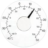 Außenthermometer für die Terrasse 4,3 Zoll Durchmesser Wasserdichtes Außenthermometer Aufklebbares Außenthermometer Keine Batterie erforderlich für Garten Terrasse und Rasen Außenthermometer Fensterth