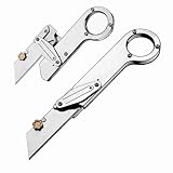 Klappmesser 6.3' Scharfe Taschenmesser klein leicht stahl & metall, Outdoor Edc Messer, Cuttermesser Mechanischer faltmesser mit 10 auswechselbaren Kohlenstoffstahl klingen, Edelstahl Morphing Messer