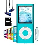 Hotechs MP3-Player/MP4-Player, MP3-Player mit 32 GB Speicherkarte, schlankes Design, digitales LCD-Display, 4,6 cm (1,8 Zoll) Display, FM-Radio (Blau)