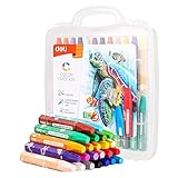 deli Wachsmalstifte Kinder – 24 Leuchtende Farben Wachsmalkreide – Ölkreide & Pastellkreide Set – Stifte ab 1 Jahr – Malstifte für Kinder – Buntstifte & Künstlerbedarf – Bruchsicher & Ergonomisch