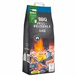 3X BBQ Grill-Holzkohle für Holzkohlegrill, 3 kg
