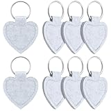Jadive 8 Stück Herz Schlüsselanhänger Filz 4,1 x 4,5 cm Filz Schlüsselanhänger Rohlinge mit Edelstahl Ring für Tasche Geldbörse DIY Dekoration Filzanhänger Basteln
