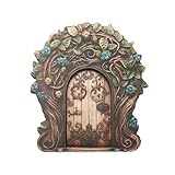 Feentür – Skurriles rustikales Gartentor, handbemaltes Feenportal-, Miniatur-Elfentür-Zubehör aus Holz | Für EIN Baumfeenhaus im Freien oder einen verzauberten Dekorationsraum im Innenbereich