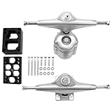 Kopinma Land Surfen Skateboard Achse, Halterung für Skateboard, Trucks, Surfen Achse für S6 Brücke Longboard Skateboard Trucks Adapter, Silber