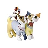 Goebel Katzenpaar Luca e Sofia von der Künstlerin Rosina Wachtmeister aus Biskuit-Porzellan, 31-400-66-1, Gelb, Hellblau