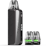 MECIGA ET4 E Zigarette Kit 40W Vape Pod System Aufladbar 1600mAh Akku mit Nachfüllbar 2 Coils 0,3ohm 0,6ohm, Einstellbarer Luftstrom, Ohne Nikotin Ohne Liquid