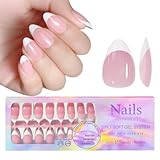 Weiche Gel Nagelspitzen French Tip Zum Aufpressen Der Nägel 14 Größen 3-in-1-Beschichtung Der Spitzen Mit Vorab Aufgetragener Spitzengrundierung Und Unterlackabdeckung