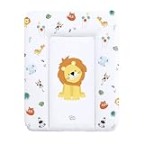 Wickelauflage Wickelkommode Auflage Baby 70 x 50 cm - Wickelmatte Wickeltischauflage Wasserfest Wickelunterlage Weich Safari Motiv