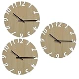 Alipis 3 Stück Leise Wanduhr Aus Holz Wohnzimmer-wanduhr- Bequeme Wanduhren Wanduhr Zum Aufhängen Heimuhr Haushaltswanduhr Dekorative Hängeuhr Bürouhr Holzuhr Holz