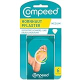 Compeed Hornhautpflaster Medium – Hydrokolloid-Pflaster gegen starke Hornhaut an den Füßen, 6er Pack(Verpackung kann variieren)