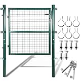 Ansobea Gartentor Grün 125x100cm Gartentür mit Schloss Zauntür für Garten Tor Gartenpforte Gitterzaun