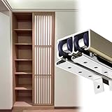 Komplettes Schiebetür-Set mit Schiene und Rollen, Doppel-Bypass-Tür-Set für Schränke (1,2 bis 9,1 m) Scheunentor-Hardware für 2 4 Türen, einfache Installation