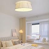 PAKFAN Weiße moderne Deckenleuchte Vintage runde Deckenleuchte halbbündige Kronleuchter-Deckenbeleuchtung für Bauernhausküche Schlafzimmer Wohnzimmer, LED-Basis
