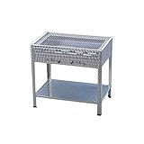 Holzkohlegrill Grill Kohlegrill aus hochwertigem Edelstahl 65x53x80 cm Grillrost verchromt entnehmbarer Kohlekasten Grillfläche 59,5x47 cm ideal für Privat Verein Catering Gastronomie Top Qualität