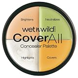 Wet n Wild, CoverAll Concealer Palette, Concealer Palette mit leichter Formel für ein makelloses Finish, verdeckt Unreinheiten, leichtes Applizieren und Mischen für das Verdecken von Unreinheiten