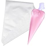 XFentech 100 Stück Spritzbeutel Einweg - Profi Einweg Transparent Spritzbeutel, Mittel Spritzbeutel Für Dekorieren Von Gebäck, Torten Geeignet, Keksen, Hausbacken
