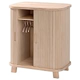 howa Puppenschrank Holz Grace - Puppenmöbel Kleiderschrank für Puppen mit Schiebetür, Kleiderstange, Regal und 3 Kleiderbügeln 2670
