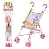 BABY born Zapf Creation 828670 Stroller, Puppenwagen mit Gurtsystem, zusammenklappbar, Griffhöhe 53 cm, Puppenzubehör für Puppen verschiedener Größen