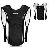 AIDBUCKS Ultraleicht Hydration Rucksack Trinkrucksack Nur 200g Leichter Laufrucksack Wasser Trailrunning Rucksäcke Trinkweste Laufenweste im Freien Sportrucksack Outdoor Fahrradrucksack - Schwarz