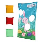 Happyyami 1 Satz Spiel Flagge werfen zappeln Auto Sitzsäcke für Sitzsackwurf für Ostern Spiele wurfspiele für draußen Ostern-Wurfspiel-Flagge Sandsack-Banner Polyester