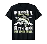 Unterschätze Niemals Einen Alten Mann Mit Einer Angel T-Shirt