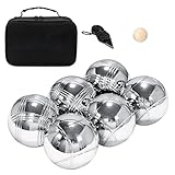 Boccia-Ball-Set aus Metall – Boccia-Bälle aus Stahl, Rasenspiel für draußen | Komplettes Boccia-Spielset, All-Skill-Reisetasche, tragbares Wettbewerbsspiel-Set aus Metall für den Außenbereich, Boccia-