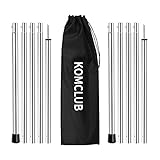 KOMCLUB Zeltstangen Teleskopstange Verstellbare Zeltstangen Edelstahl Camping Stangen Zeltstangen-Ersatz 81-198 cm 2 Sätze mit Aufbewahrungstasche für Zelt Tarp Markise Sonnensegel