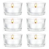 6 Stück Teelichtgläser Set 47 * 25mm, Teelichthalter Glas Klein, Leer Kerzenhalter Teelicht Transparent Teelichtglas für Wohnzimmerdeko, Tischdeko, Gastgeschenke, Hochzeitsdeko und Partydeko