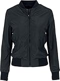 Urban Classics TB1217 Damen Jacke Ladies Light Bomber Jacket, Schwarz (Black 7), 40 (Herstellergröße: L)