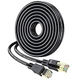 CCRANOO Cat8 Ethernet Kabel/lan kabel 10meter, Hochgeschwindigkeits 40Gbit/s-2000MHz Netzwerkkabel, geflochtener Gigabit-vergoldeter RJ45-Stecker