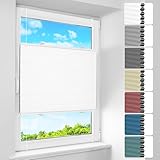 BelleMax Wabenplissee ohne Bohren Verdunkelung Thermo Plissee Klemmfix, Weiß-weiß 40x120cm(BxH), 100% Blickdicht,Schallschutz Sonnenschutz Doppelplissee für Fenster