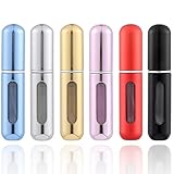 ZWOOS 6 Stück 5ml Parfümzerstäuber, Nachfüllbare Parfüm Zerstäuber Flaschen, Parfüm Reise Zerstäuber mit Fenster, Mini Portable Nachfüllbare Sprühflasche für Reise Oder Nacht Heraus