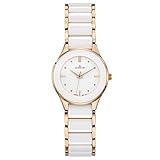 Dugena Damen-Armbanduhr Amica Ceramica, Quarz, Keramik-Edelstahlgehäuse, Mineralglas, Keramik-Edelstahlarmband, Klappschließe, 3 bar