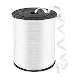 CHJENYI 450 Meter/500 Yard Schleifenband, Balloon Ribbon Curling Band-Ballon Schnur,Geschenkband,Weihnachten Neujahr Partydeko,Basteln, Hochzeitsdeko,Geschenkverpackung (Weiß)