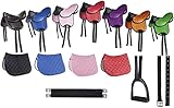 HKM 9346 Shettysattel-Set Beginner, Shetty Sattel inkl Schabracke Steigbügel Pink