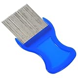 MUELODSIC Edelstahl Flohkamm mit Dicht Stehenden Zähnen Ergonomischer Griff Effiziente Entfernung von Flöhen Eiern und Schmutz bei Hunden und Katzen Einfache Fellpflege für Haustiere