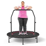 CLORIS Faltbares Fitness-Trampolin, 101,6 cm, maximale Traglast 180 kg, Mini-Rebounder mit verstellbarem Schaumstoffgriff für Kinder und Erwachsene, Indoor/Outdoor, Fitness, Körperübungen, 101,6 cm