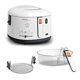 Tefal Fritteuse Filtra One, 1.900 W, Kapazität 1,2 Kg, Clean-Oil-System, Auffangsieb für Frittierreste, wärmeisoliert, spülmaschinenfest, weiß, FF1631