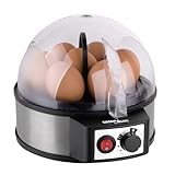 Green Blue GB573 Automatischer Eierkocher für 1-7 Eier mit Härteeinstellung | BPA-Frei | 3 Härtegrade Wählbar, 400W | inkl. Messbecher mit Eierstecher