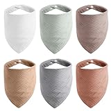 MisFun 6 Stück Lätzchen Baby, Dreieckstuch Baby, Musselin Halstuch Babys, Babylätzchen, Super Saugfähige Bio-Baumwoll Halstuch Babys, Lätzchen für Säugling Kleinkinder, für Junge und Mädche